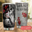 Personalized Skull Couple You And Me We Got This Stainless Steel Tumbler Perfect Gifts For Skull Lover Tumbler Cups For Coffee/Tea, Great Customized Gifts For Birthday Christmas Thanksgiving Wedding Valentine's Day