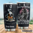 Personalized Skull Not Everyone's Cup Of Tea Stainless Steel Tumbler Perfect Gifts For Skull Lover Tumbler Cups For Coffee/Tea, Great Customized Gifts For Birthday Christmas Thanksgiving