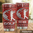Personalized Golf Pattern Stainless Steel Tumbler Perfect Gifts For Golf Lover Tumbler Cups For Coffee/Tea, Great Customized Gifts For Birthday Christmas Thanksgiving
