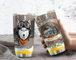 Personalized Husky Dog And Motorbike Old Lady Who Love Motorcycle Stainless Steel Tumbler Perfect Gifts For Motorcycle Lover Tumbler Cups For Coffee/Tea, Great Customized Gifts For Birthday Christmas Thanksgiving