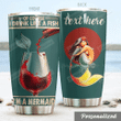 Personalized Mermaid Wine I Drink Like A Fish Stainless Steel Tumbler Perfect Gifts For Mermaid Lover Tumbler Cups For Coffee/Tea, Great Customized Gifts For Birthday Christmas Thanksgiving
