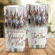 Personalized Donkey And I Think To Myself What A Wonderful World Stainless Steel Tumbler Perfect Gifts For Donkey Lover Tumbler Cups For Coffee/Tea, Great Customized Gifts For Birthday Christmas Thanksgiving