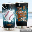Personalized Baseball Player And Ball I Can Do All Thing Through Christ Stainless Steel Tumbler Perfect Gifts For Baseball Lover Tumbler Cups For Coffee/Tea, Great Customized Gifts For Birthday Christmas Thanksgiving