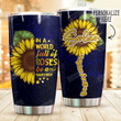 Personalized Sunflower A World Full Of Roses Stainless Steel Tumbler Perfect Gifts For Sunflower Lover Tumbler Cups For Coffee/Tea, Great Customized Gifts For Birthday Christmas Thanksgiving