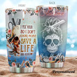 Personalized Skull Hair Hustler Save A Life Stainless Steel Tumbler Tumbler Cups For Coffee/Tea Meaningful Customized Gifts For Birthday Christmas Thanksgiving Awesome Gifts For Hair Stylist