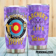 Personalized Archery Never Underestimate A Woman With A Bow Stainless Steel Tumbler Perfect Gifts For Archery Lover Tumbler Cups For Coffee/Tea, Great Customized Gifts For Birthday Christmas Thanksgiving