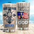 Personalized Police I Stand For The Flag And I Kneel For The God Stainless Steel Tumbler Perfect Gifts For Police Lover Tumbler Cups For Coffee/Tea, Great Customized Gifts For Birthday Christmas Thanksgiving