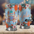 Personalized Beach Mandala Crab Stainless Steel Tumbler, Tumbler Cups For Coffee/Tea, Great Customized Gifts For Birthday Christmas Thanksgiving