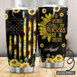 Personalized Sunflower And American Flag Be A Sunflower Stainless Steel Tumbler Perfect Gifts For Sunflower Lover Tumbler Cups For Coffee/Tea, Great Customized Gifts For Birthday Christmas Thanksgiving