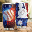 Personalized Colorful Baseball Stainless Steel Tumbler Perfect Gifts For Baseball Lover Tumbler Cups For Coffee/Tea, Great Customized Gifts For Birthday Christmas Thanksgiving