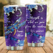 Personalized Purple Dragonfly Strength Is What We Gain Stainless Steel Tumbler Tumbler Cups For Coffee/Tea Great Customized Gifts For Birthday Christmas Thanksgiving Awesome Gifts For Dragonfly Lovers