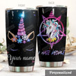 Personalized Glitter Unicorn I Hate People Stainless Steel Tumbler Perfect Gifts For Unicorn Lover Tumbler Cups For Coffee/Tea, Great Customized Gifts For Birthday Christmas Thanksgiving
