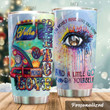 Personalized Hippie Van And Eye Mostly Peace Love And Light Stainless Steel Tumbler Perfect Gifts For Hippie Tumbler Cups For Coffee/Tea, Great Customized Gifts For Birthday Christmas Thanksgiving