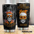 Personalized Sunflower Crazy Skull Lady Stainless Steel Tumbler Perfect Gifts For Skull Lover Tumbler Cups For Coffee/Tea, Great Customized Gifts For Birthday Christmas Thanksgiving
