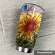 Personalized Sunshine On The Field Stainless Steel Tumbler Perfect Gifts For Sunflower Lover Tumbler Cups For Coffee/Tea, Great Customized Gifts For Birthday Christmas Thanksgiving