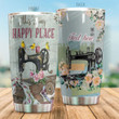 Personalized Sewing This Is My Happy Place Stainless Steel Tumbler Perfect Gifts For Sewing Lover Tumbler Cups For Coffee/Tea, Great Customized Gifts For Birthday Christmas Thanksgiving