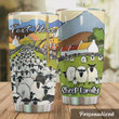 Personalized Sheep Family On The Farm Stainless Steel Tumbler, Tumbler Cups For Coffee/Tea, Great Customized Gifts For Birthday Christmas Thanksgiving