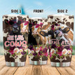 Personalized Cow And Flower A Girl Who Love Cows Stainless Steel Tumbler Tumbler Cups For Coffee/Tea Great Customized Gifts For Birthday Christmas Thanksgiving Awesome Gifts For Cow Lovers