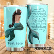 Personalized Mermaid I Have No Fear Of Depth Stainless Steel Tumbler Perfect Gifts For Mermaid Lover Tumbler Cups For Coffee/Tea, Great Customized Gifts For Birthday Christmas Thanksgiving