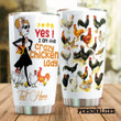 Personalized Crazy Chicken Lady Stainless Steel Tumbler Perfect Gifts For Chicken Lover Tumbler Cups For Coffee/Tea, Great Customized Gifts For Birthday Christmas Thanksgiving