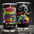 Personalized LGBT Love Has No Gender Stainless Steel Tumbler Perfect Gifts For LGBT Lover Tumbler Cups For Coffee/Tea, Great Customized Gifts For Birthday Christmas Thanksgiving