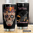 Personalized Dachshund And Sugar Skull Four Legged Word Stainless Steel Tumbler Perfect Gifts For Skull Lover Tumbler Cups For Coffee/Tea, Great Customized Gifts For Birthday Christmas Thanksgiving