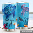 Personalized Sea Turtle In Ocean Stainless Steel Tumbler Perfect Gifts For Turtle Lover Tumbler Cups For Coffee/Tea, Great Customized Gifts For Birthday Christmas Thanksgiving