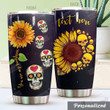 Personalized Sunflower Skull You Are My Sunshine Stainless Steel Tumbler Perfect Gifts For Skull Lover Tumbler Cups For Coffee/Tea, Great Customized Gifts For Birthday Christmas Thanksgiving