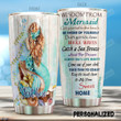 Personalized Mermaid Get Your Tail To The Beach Stainless Steel Tumbler Perfect Gifts For Mermaid Lover Tumbler Cups For Coffee/Tea, Great Customized Gifts For Birthday Christmas Thanksgiving