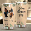 Personalized Riding Horse Partners For Life Stainless Steel Tumbler Perfect Gifts For Best Friend Tumbler Cups For Coffee/Tea, Great Customized Gifts For Birthday Christmas Thanksgiving