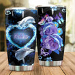 Personalized Lovely Dolphin And Purple Flower Stainless Steel Tumbler Perfect Gifts For Dolphin Lover Tumbler Cups For Coffee/Tea, Great Customized Gifts For Birthday Christmas Thanksgiving