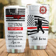 Personalized Firefighter Wife Loves Him With All Her Heart Stainless Steel Tumbler Perfect Gifts For Firefighter Lover Tumbler Cups For Coffee/Tea, Great Customized Gifts For Birthday Christmas Thanksgiving Wedding Valentine's Day