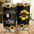 Personalized Nurse Sunflower My Time In Uniform Is Over Stainless Steel Tumbler Perfect Gifts For Nurse Lover Tumbler Cups For Coffee/Tea, Great Customized Gifts For Birthday Christmas Thanksgiving