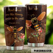 Personalized Bee Zipper Kind Words Are Like Honey Stainless Steel Tumbler Perfect Gifts For Bee Lover Tumbler Cups For Coffee/Tea, Great Customized Gifts For Birthday Christmas Thanksgiving