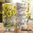 Personalized Sunflower Garden Plant Smiles Glow Laughter Stainless Steel Tumbler Perfect Gifts For Sunflower Lover Tumbler Cups For Coffee/Tea, Great Customized Gifts For Birthday Christmas Thanksgiving