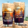 Personalized Camping Bear I Don't Care What Day It Is It's Early I'm Grumpy I Want Coffee Stainless Steel Tumbler, Tumbler Cups For Coffee/Tea, Great Customized Gifts For Birthday Christmas Thanksgiving