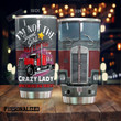 Personalized Trucker Lady I'm Not The Sweet Girl Next Door Stainless Steel Tumbler Perfect Gifts For Truck Driver Tumbler Cups For Coffee/Tea, Great Customized Gifts For Birthday Christmas Thanksgiving