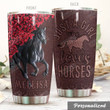 Personalized Horse Lover And Flower Stainless Steel Tumbler Perfect Gifts For Horse Lover Tumbler Cups For Coffee/Tea, Great Customized Gifts For Birthday Christmas Thanksgiving