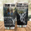 Personalized Hunting Family To My Son From Dad Promise To Love You Stainless Steel Tumbler Perfect Gifts For Hunting Lover Tumbler Cups For Coffee/Tea, Great Customized Gifts For Birthday Christmas Thanksgiving
