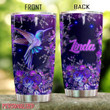 Personalized Hummingbird With Aesthetic Flower Stainless Steel Tumbler Perfect Gifts For Hummingbird Lover Tumbler Cups For Coffee/Tea, Great Customized Gifts For Birthday Christmas Thanksgiving