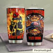 Personalized Proud Firefighter First In Last Out Stainless Steel Tumbler Perfect Gifts For Firefighter Tumbler Cups For Coffee/Tea, Great Customized Gifts For Birthday Christmas Thanksgiving