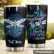 Personalized Dragonfly Your Wings Were Ready Stainless Steel Tumbler Tumbler Cups For Coffee/Tea Great Customized Gifts For Birthday Christmas Thanksgiving Awesome Gifts For Dragonfly Lovers