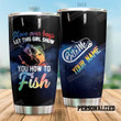 Personalized Fishing Bite Me Stainless Steel Tumbler Perfect Gifts For Fishing Lover Tumbler Cups For Coffee/Tea, Great Customized Gifts For Birthday Christmas Thanksgiving