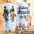 Personalized Bestie Horse Riding Partners For Life Stainless Steel Tumbler Tumbler Cups For Coffee/Tea Perfect Customized Gifts For Birthday Christmas Thanksgiving Awesome Gifts For Horse Lovers