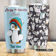 Personalized Adorable Crazy Penguin Lady Stainless Steel Tumbler Perfect Gifts For Penguin Lover Tumbler Cups For Coffee/Tea, Great Customized Gifts For Birthday Christmas Thanksgiving