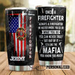 Personalized Firefighter American Flag You Can Never Truly Get Out Of It Stainless Steel Tumbler Perfect Gifts For Firefighter Tumbler Cups For Coffee/Tea, Great Customized Gifts For Birthday Christmas Thanksgiving