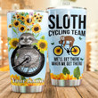 Personalized Sloth Sunflower Cycling Team We'll Get There Stainless Steel Tumbler Perfect Gifts For Sloth Lover Tumbler Cups For Coffee/Tea, Great Customized Gifts For Birthday Christmas Thanksgiving