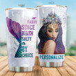 Personalized Mermaid Tail Sassy Since Birth Stainless Steel Tumbler Perfect Gifts For Mermaid Lover Tumbler Cups For Coffee/Tea, Great Customized Gifts For Birthday Christmas Thanksgiving