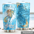 Personalized Mermaid Seahorse You Can Never Cross The Ocean Stainless Steel Tumbler Perfect Gifts For Mermaid Lover Tumbler Cups For Coffee/Tea, Great Customized Gifts For Birthday Christmas Thanksgiving