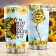 Personalized Sunflower God Rolled Me That Way You Are My Sunshine Stainless Steel Tumbler Perfect Gifts For Sunflower Lover Tumbler Cups For Coffee/Tea, Great Customized Gifts For Birthday Christmas Thanksgiving